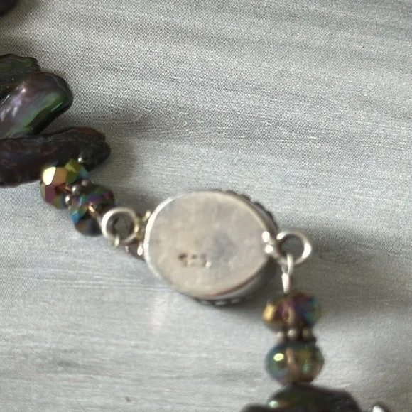 925 silver necklace with real stone​​s - Picture 9 of 10